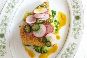 Lemon Salmon with Turmeric Broccoli Salad