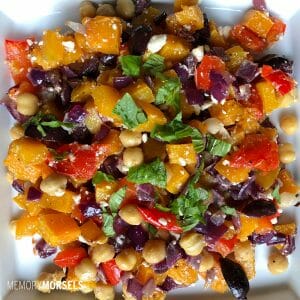 Greek Butternut Squash Salad with Chickpeas & Roasted Peppers