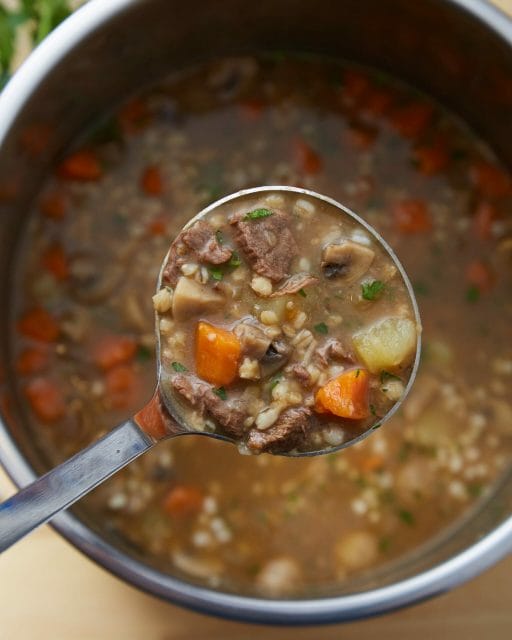 Beef Barley Soup with Roasted Root Vegetables – Memory Morsels